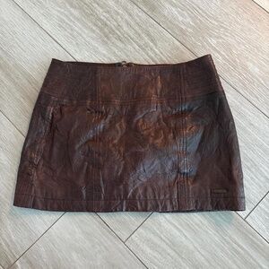 Vintage A&F Genuine Leather Mini Skirt